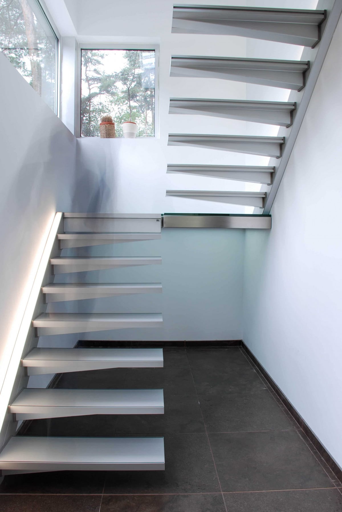 escalier quart tournant aluminium