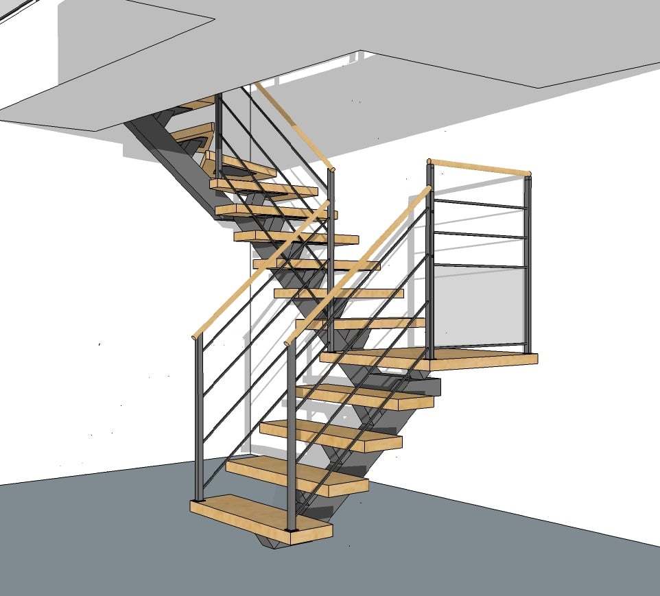 , Plan d&rsquo;Escalier en 3D