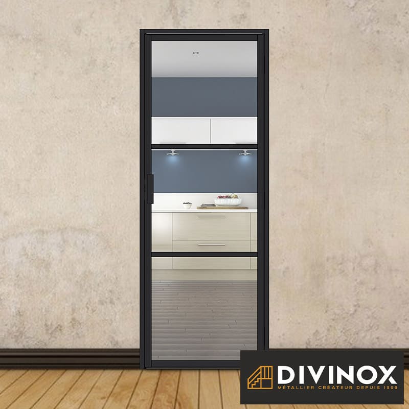 Bloc porte battante H 2040 x L 730 mm - 3 sections horizontales