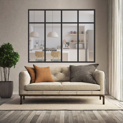 Verrière standard grands carreaux avec imposte